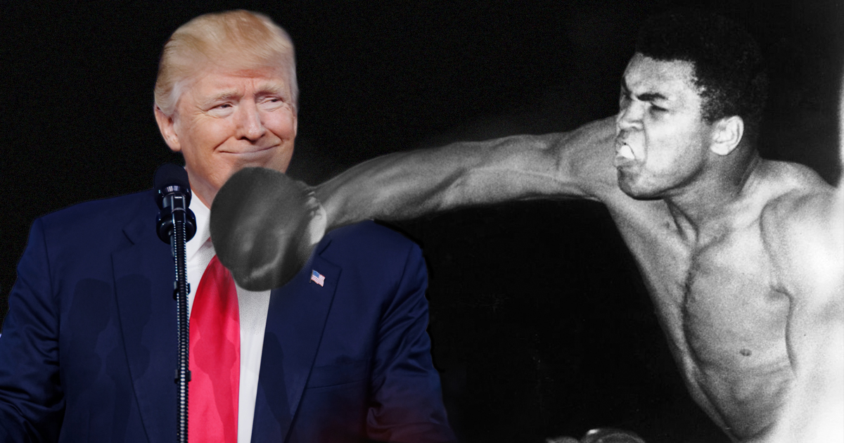 Donald Trump y Muhammad Ali en un plano compuesto © Montaje CiberCuba