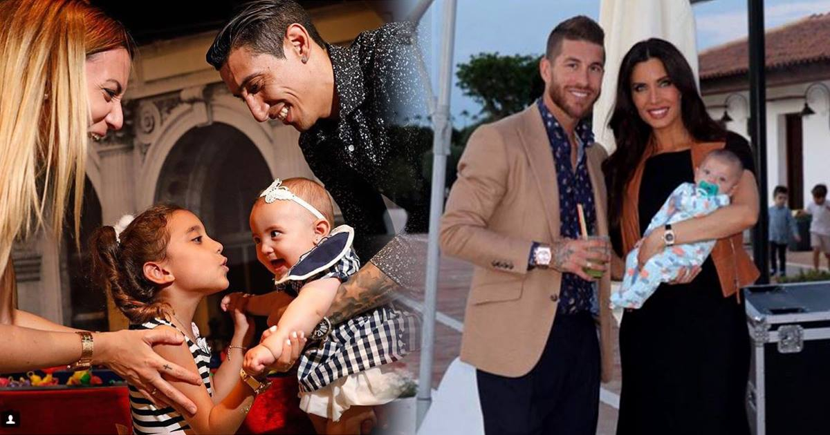 Di María y Sergio Ramos con sus familias respectivamente © Instagram / Di María y Sergio Ramos