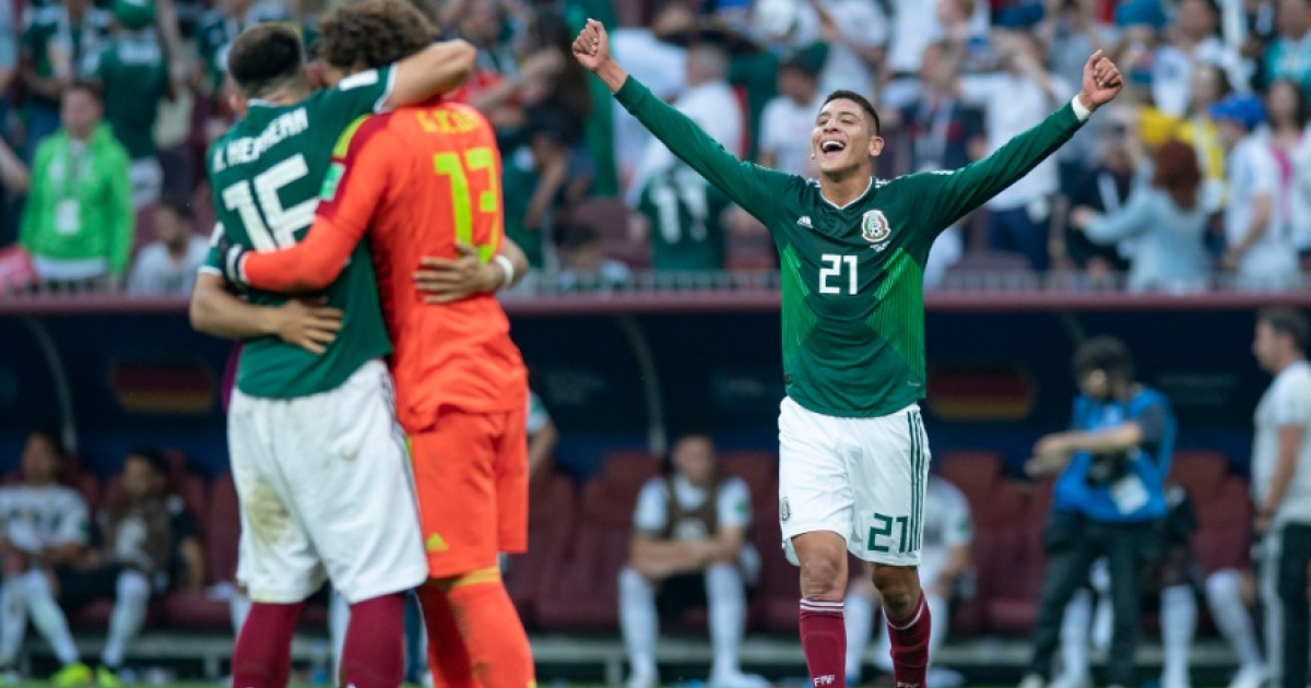 Los jugadores de México celebran la histórica victoria ante Alemania © Twitter / @miseleccionmx