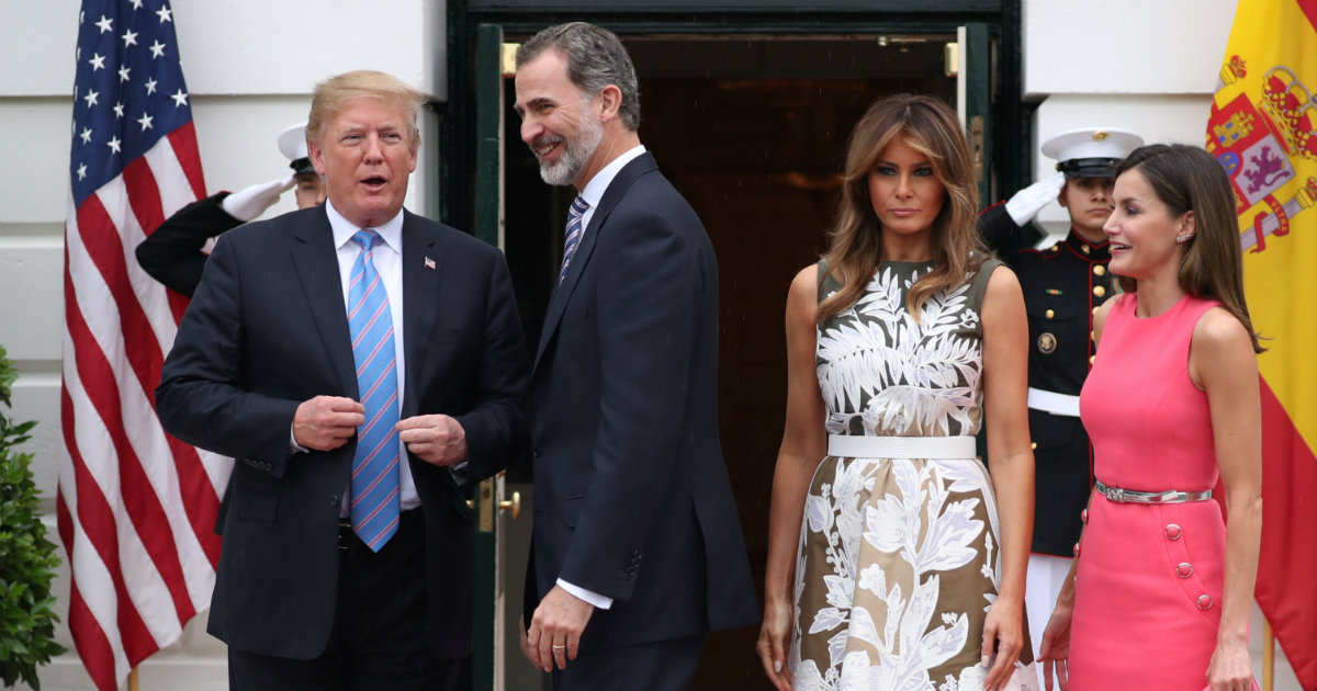 Donald Trump y Melania junto a los Reyes de España © Reuters /Jonathan Ernst
