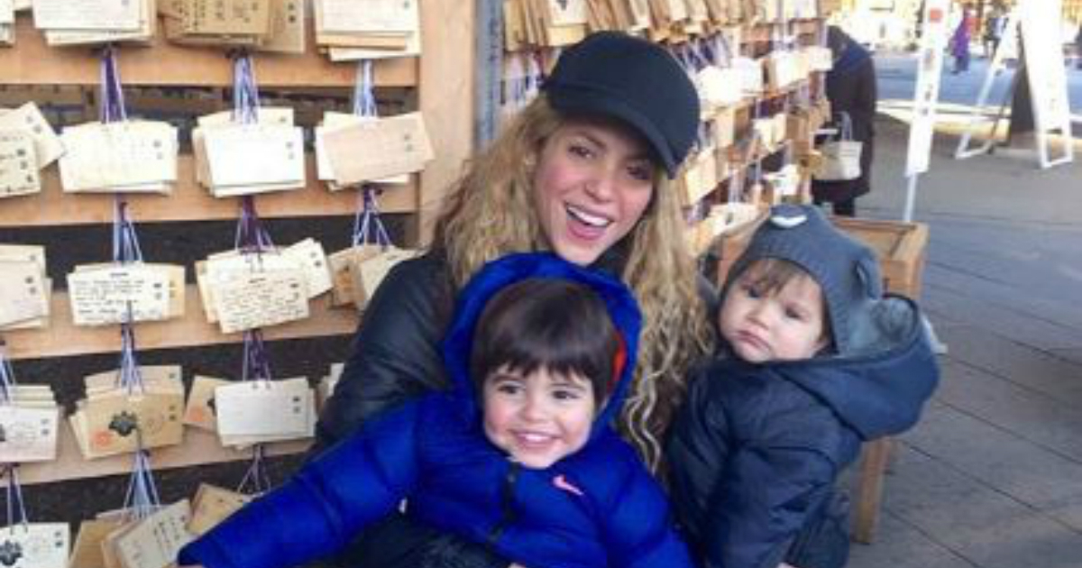 Shakira con sus hijos, Milan y Sasha © Instagram / Shakira