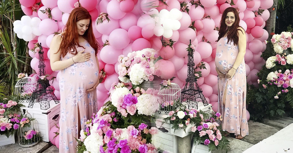 Claudia Valdés en su baby shower © Instagram / Claudia Valdés