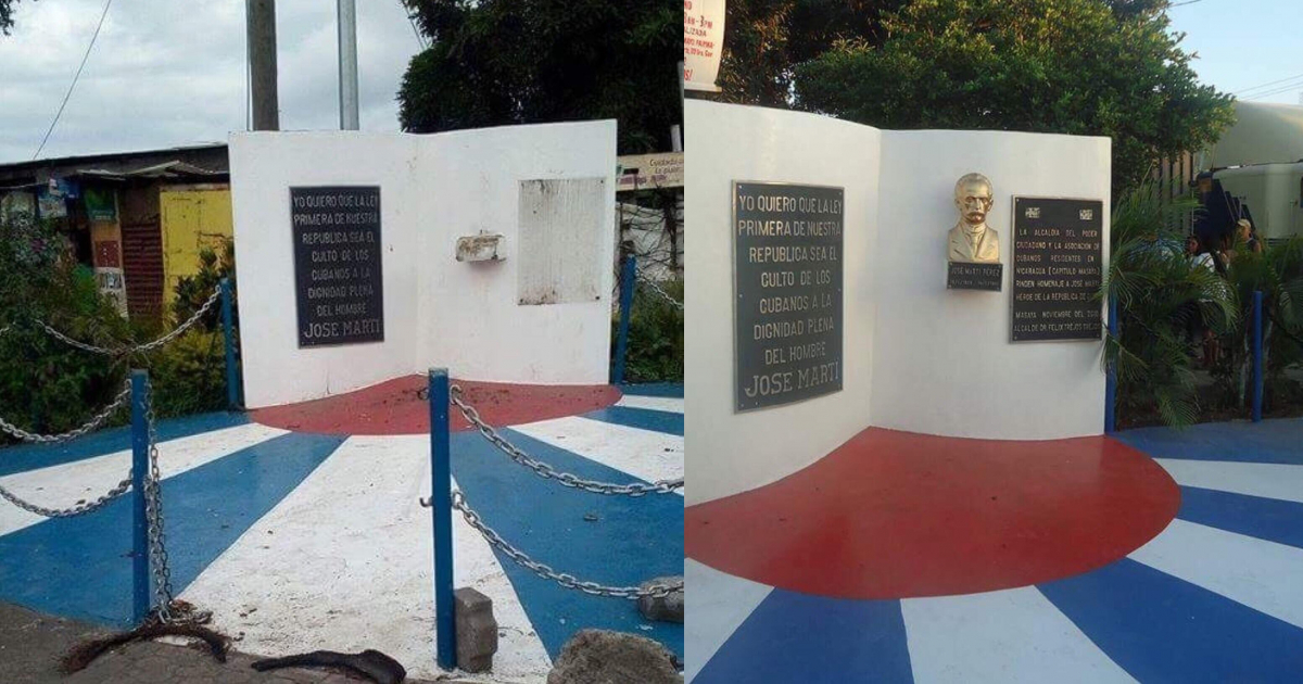 Busto de José Martí en Masaya, Nicaragua © Facebook/ Embajador de Cuba en Nicaragua Juan Carlos Hernández Padrón