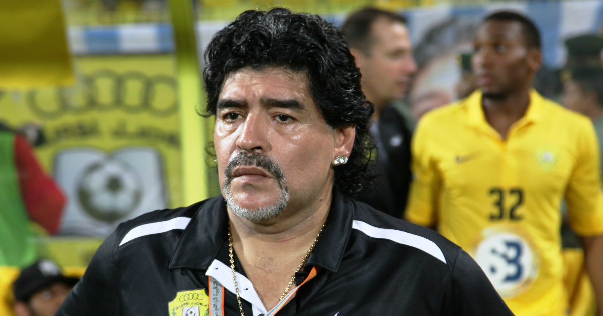Diego Armando Maradona antes de un partido © Wikimedia Commons
