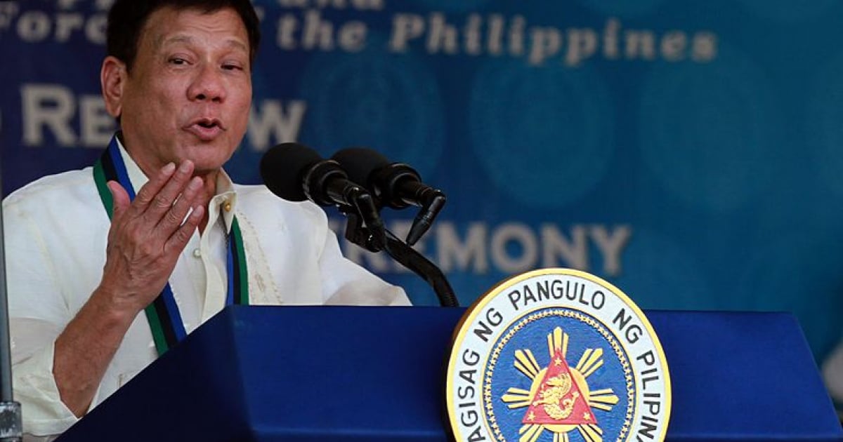 El presidente de Filipinas, Rodrigo Duterte, durante un discurso © Wikimedia Commons