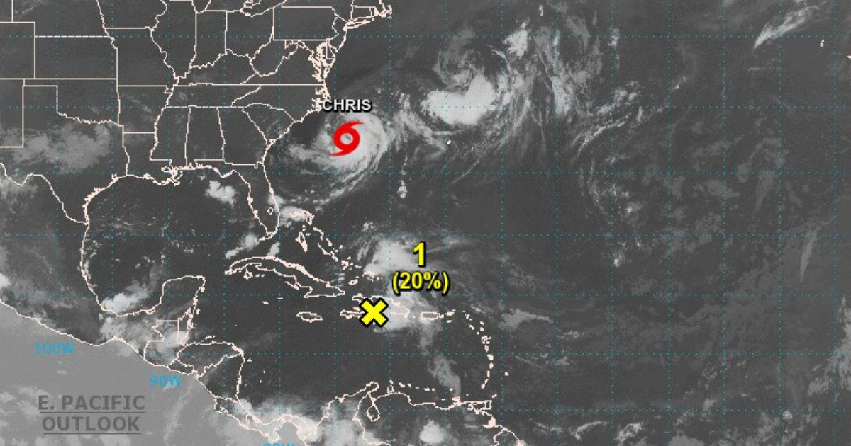 La posición de Beryl, convertido en onda tropical © Nhc.noaa.gov