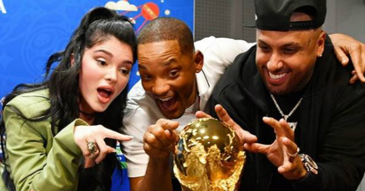 Era Istrefi, Will Smith y Nicky Jam © Instagram / FIFA World Cup