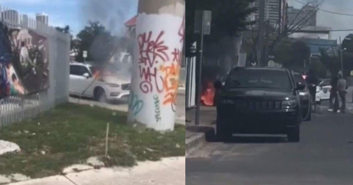 Incendio de autos en Miami © NBC captura