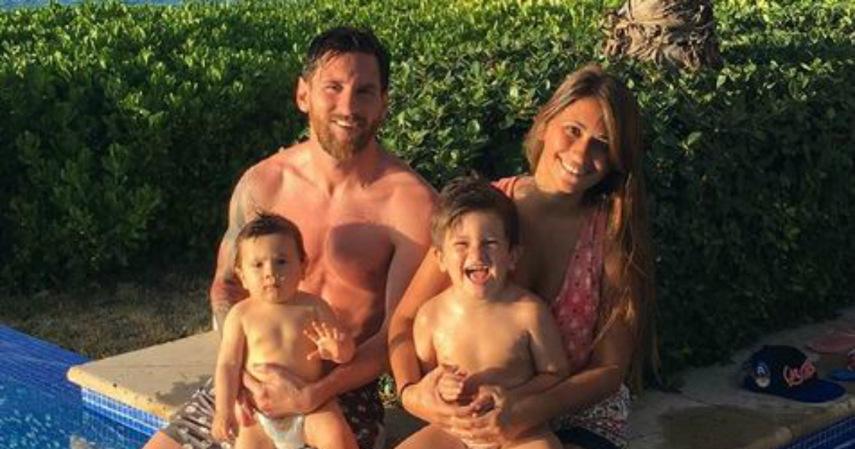 Lionel Messi, Antonella Roccuzzo y dos de sus hijos © Instagram / Antonella Roccuzzo