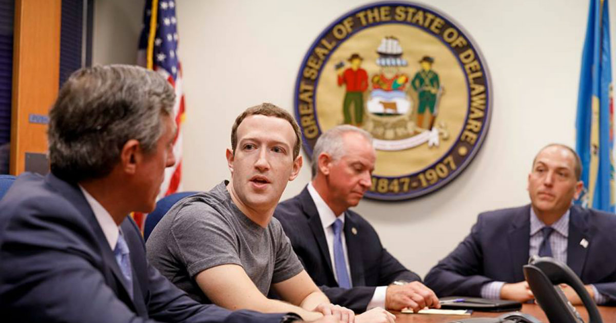 Marck Zuckerberg, en Delaware. © Mark Zuckerberg / Facebook