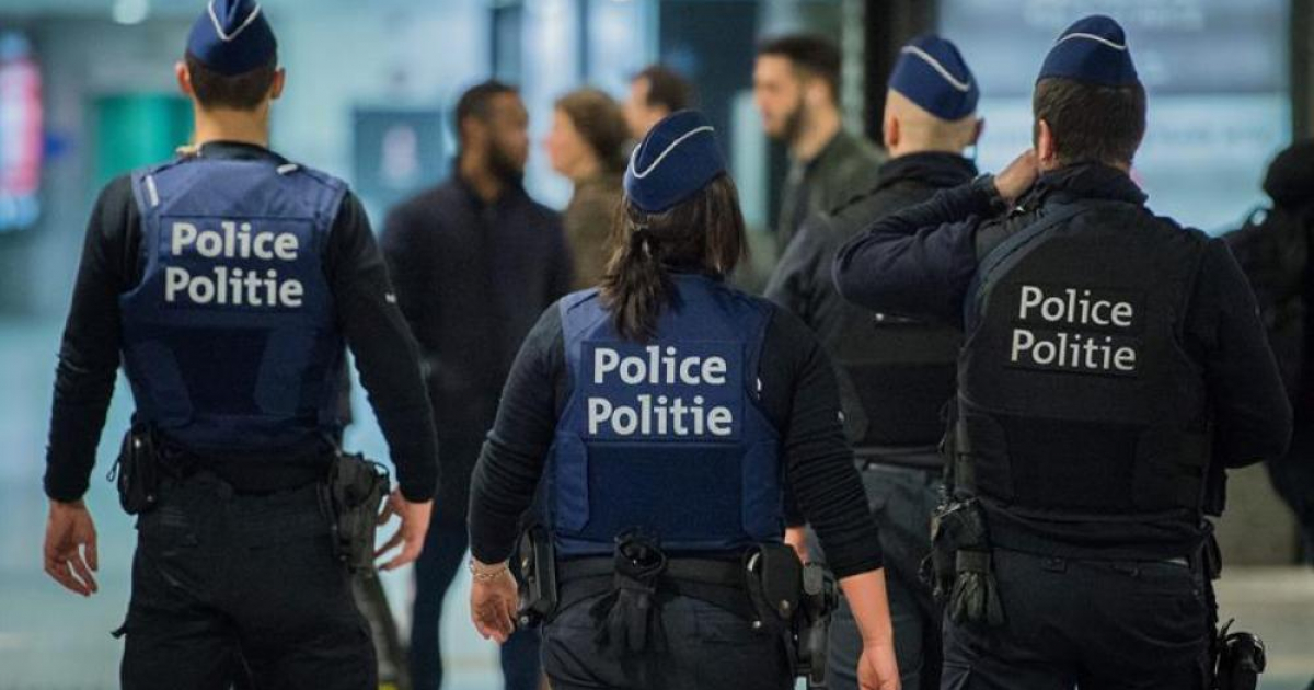 Policía belga © Twitter/La Meuse