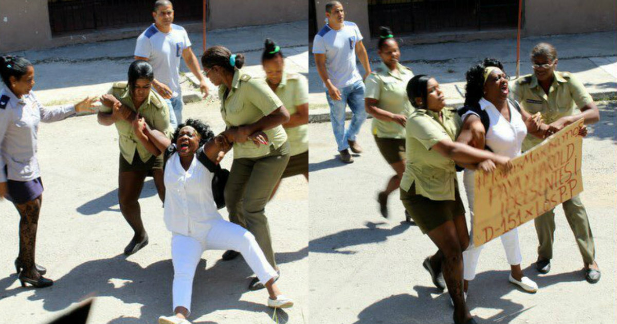 Detención de Berta Soler, líder de las Damas de Blanco, en una foto de archivo. © Damas de Blanco / Twitter