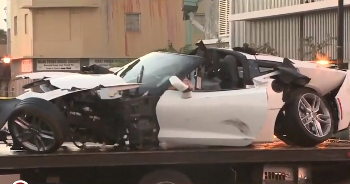Accidente de tránsito en Miami © WSVN/ Captura de pantalla