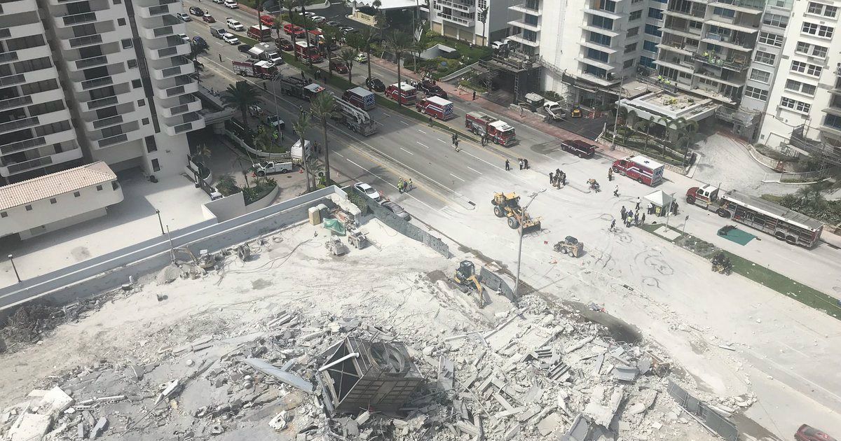 Así quedó la zona tras la demolición del edificio en Miami Beach el pasado 23 de julio.. © Miami Beach Police / Twitter
