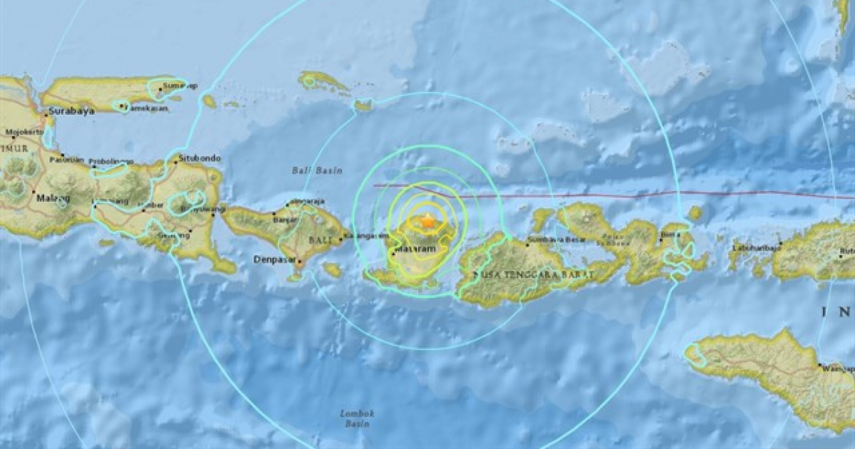 Costa de Indonesia donde se ha detectado los temblores © USGS