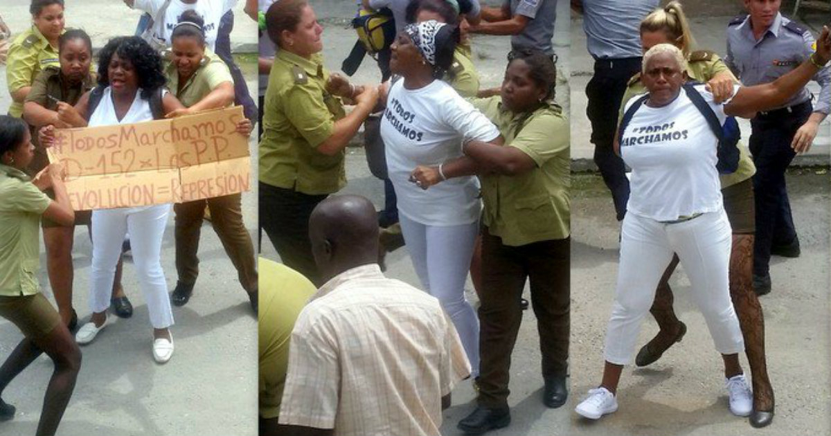 Represión de Damas de Blanco en Cuba. © Berta Soler / Twitter
