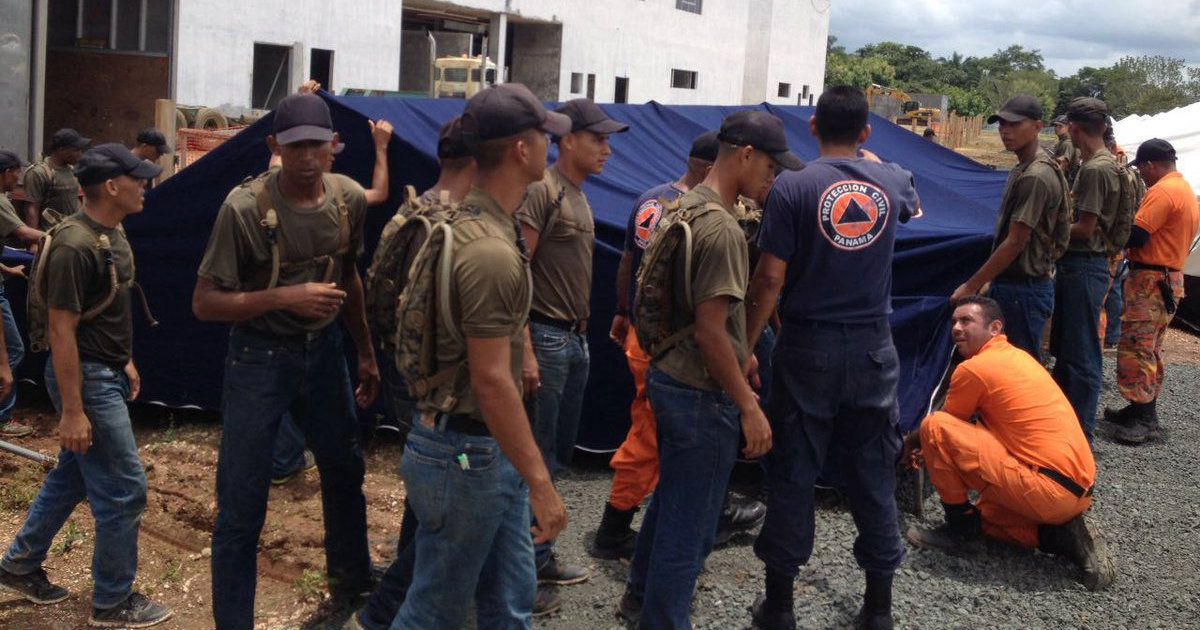 Campamento levantado en Peñitas, provincia de Darién. © Migración Panamá.