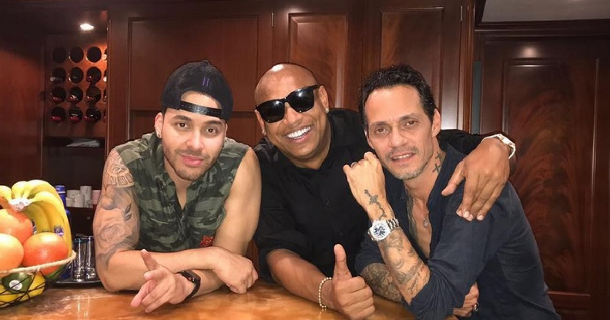 Prince Royce, Alexander y Marc Anthony © Instagram / Alexander Delgado