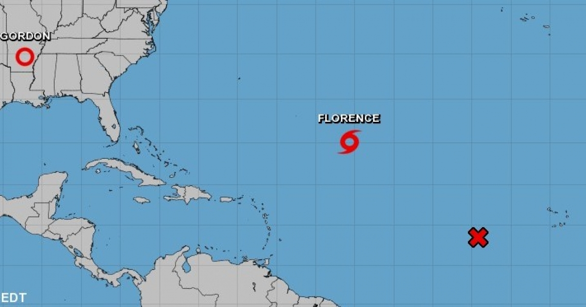 Posición actual del huracán Florence. © nhc.noaa.gov