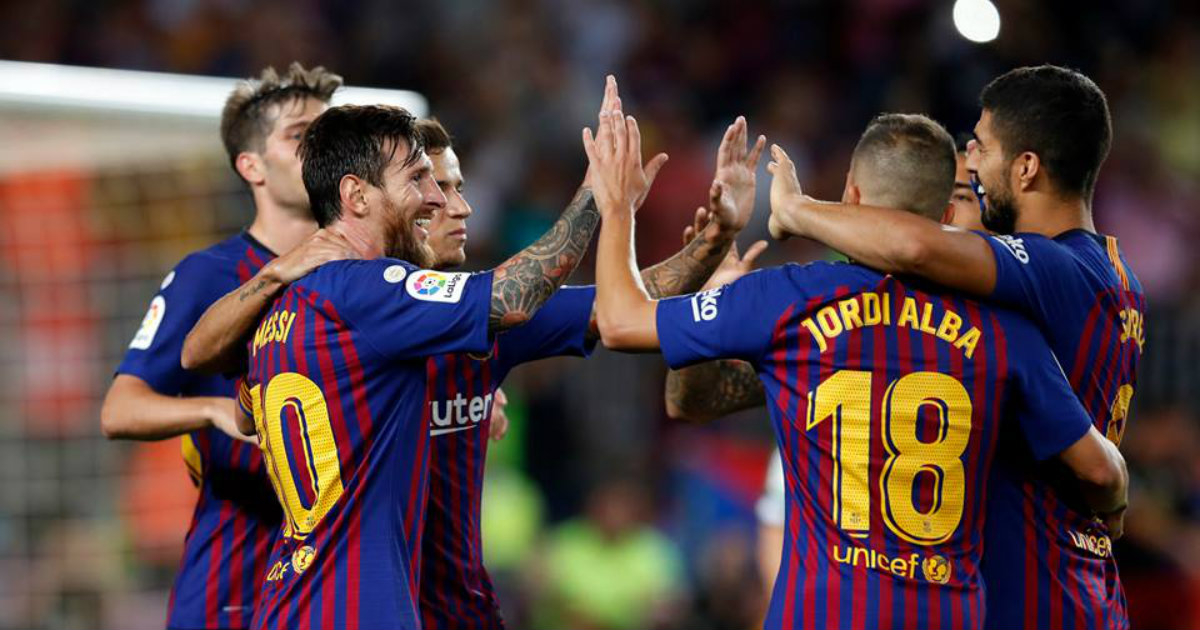 Los jugadores del Barça celebran un gol © Facebook / FC Barcelona