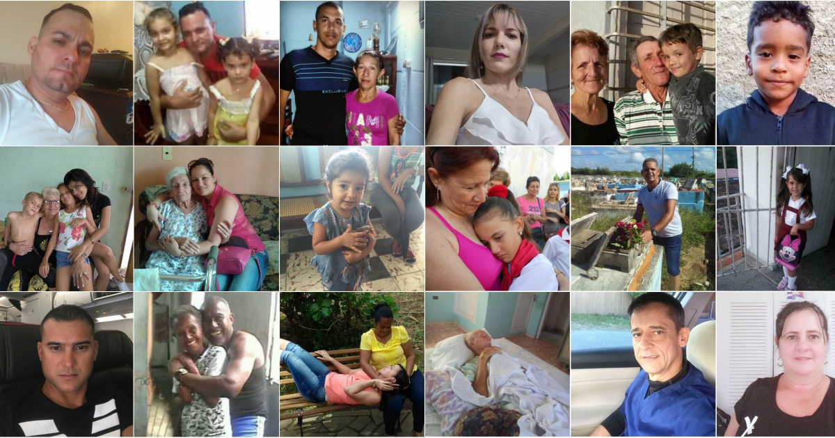 Collage de imágenes de los médicos cubanos y sus familiares en Cuba © Facebook / No somos desertores, somos cubanos libres