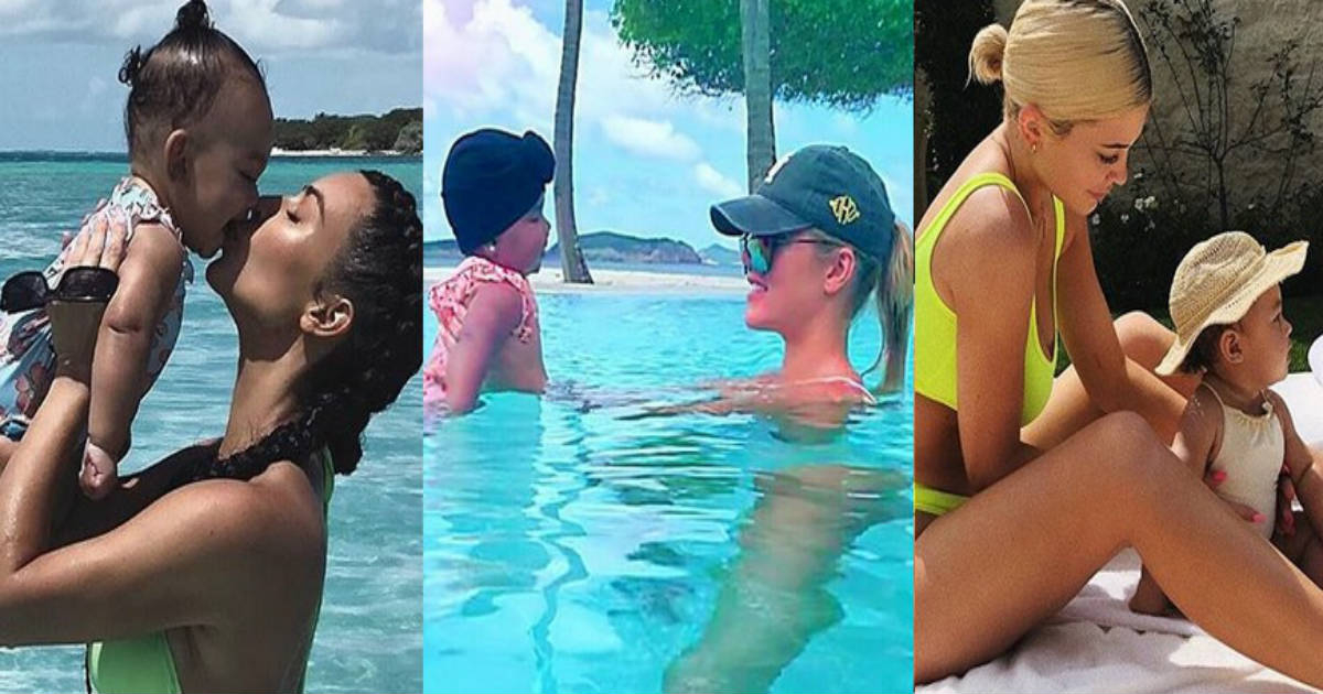 Kim, Kylie y Khloé con sus bebés © Instagram / Kim y Khloé Kardashian / Kylie Jenner