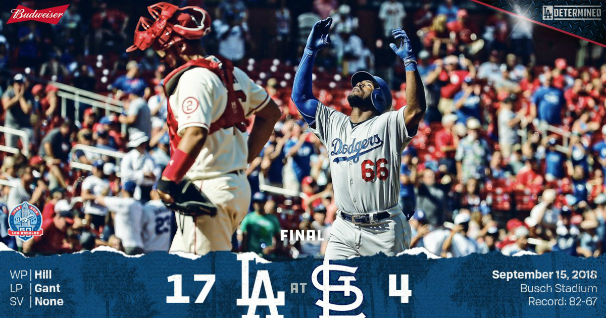 Puig está encendido. © LA Dodgers/Twitter.