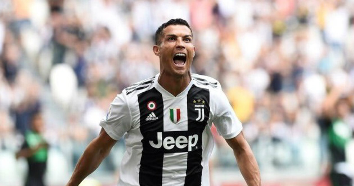 Cristiano Ronaldo celebra su primer gol oficial con la Juventus © Twitter / @Gol