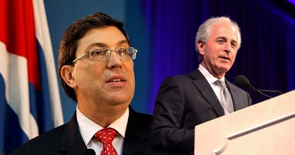 Bruno Rodríguez y Bob Corker © Cubadebate y Bob Corker / Twitter