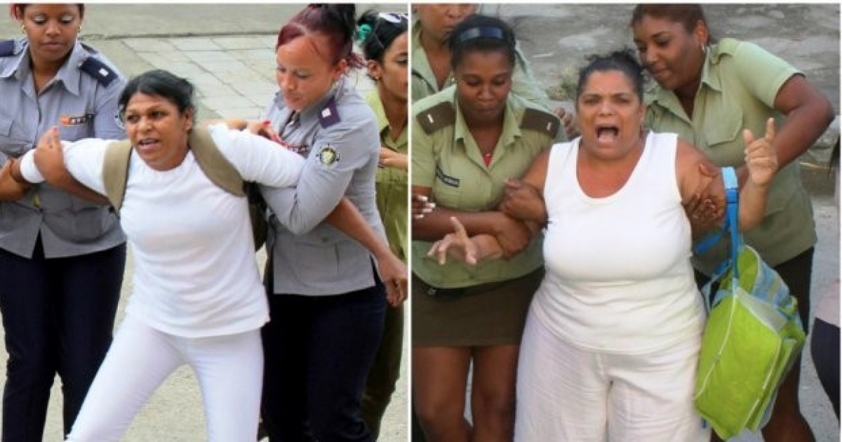 Represión a las Damas de Blanco en Cuba © Twitter/Elena Larrinaga