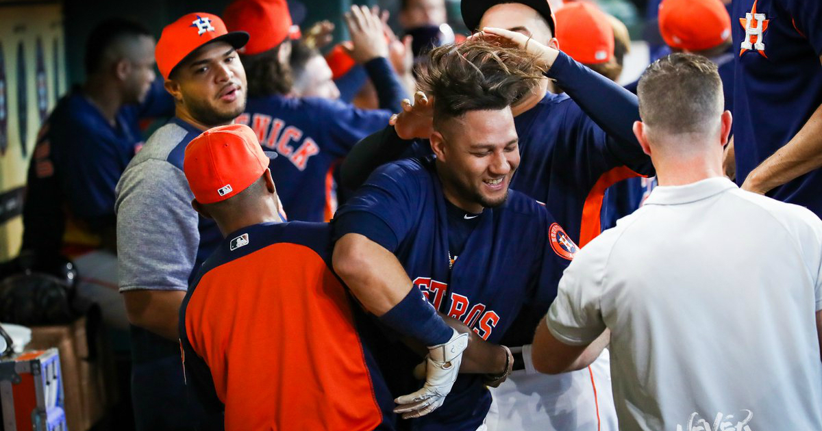 Yulieski, en gran momento. © Houston Astros/Twitter.