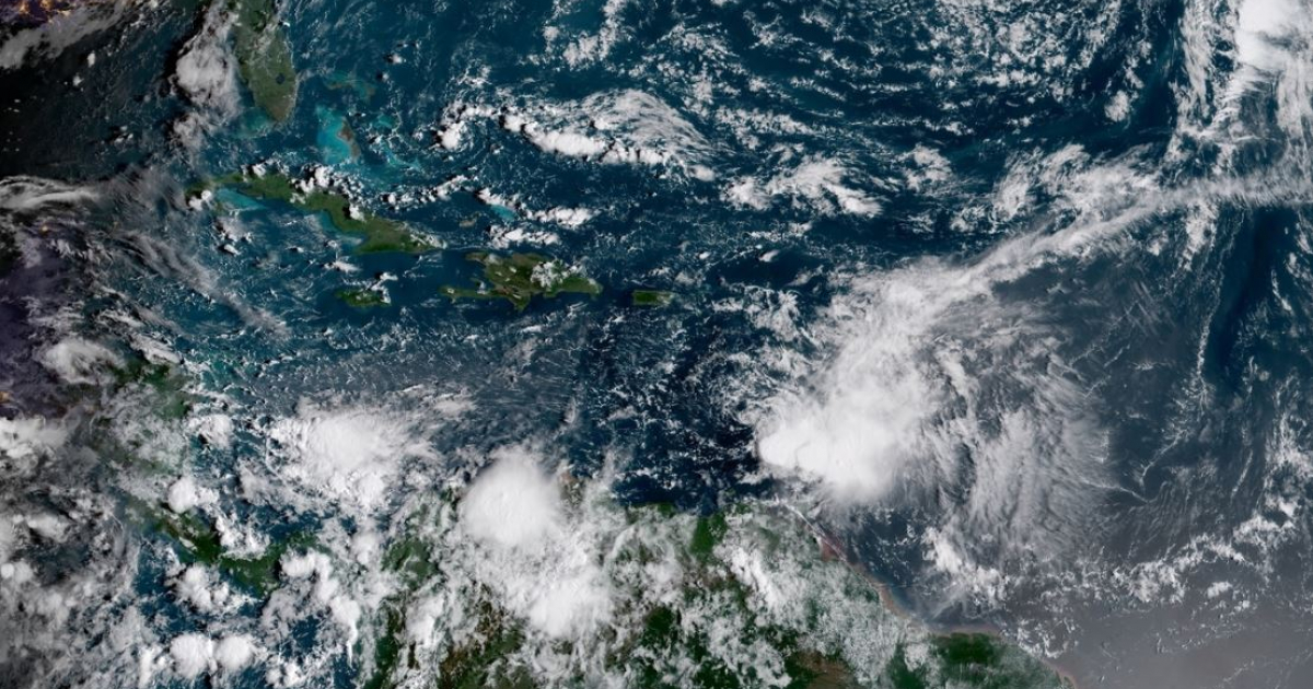 La trayectoria de la tormenta tropical Kirk vista desde el satélite © NHC