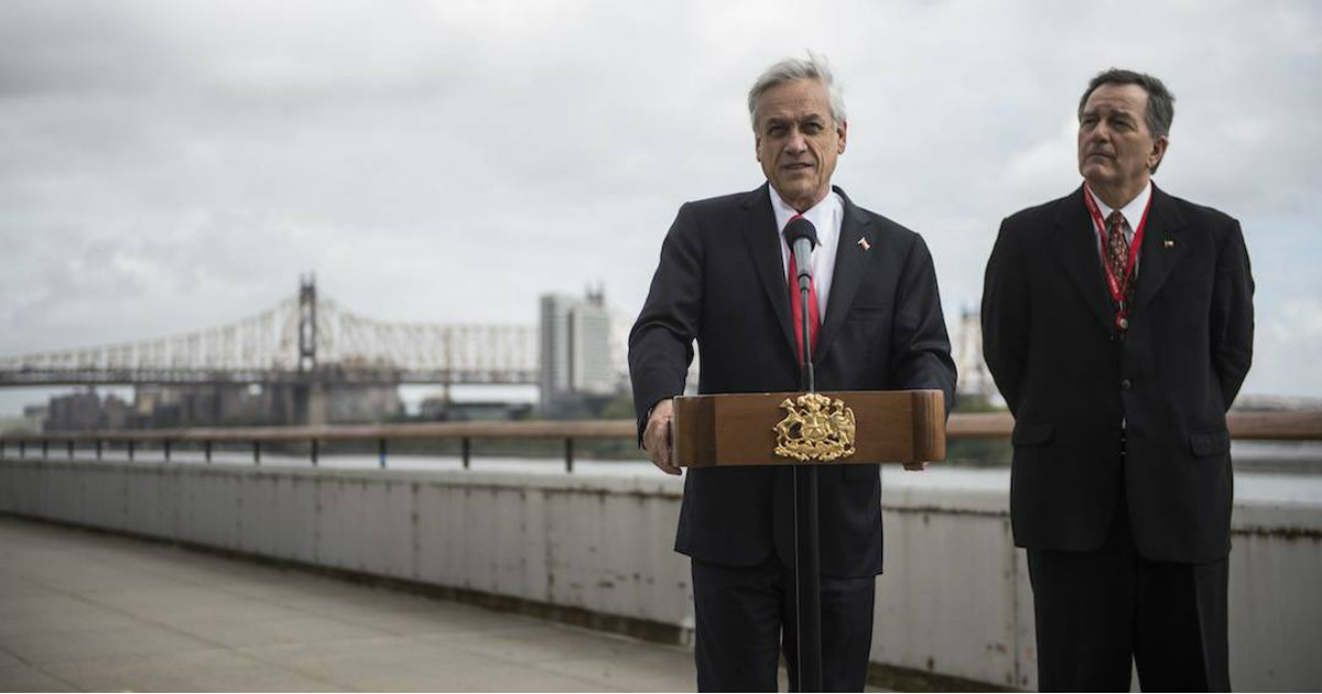 Sebastián Piñera (izquierda), presidente de Chile, en Nueva York. © Gobierno de Chile.