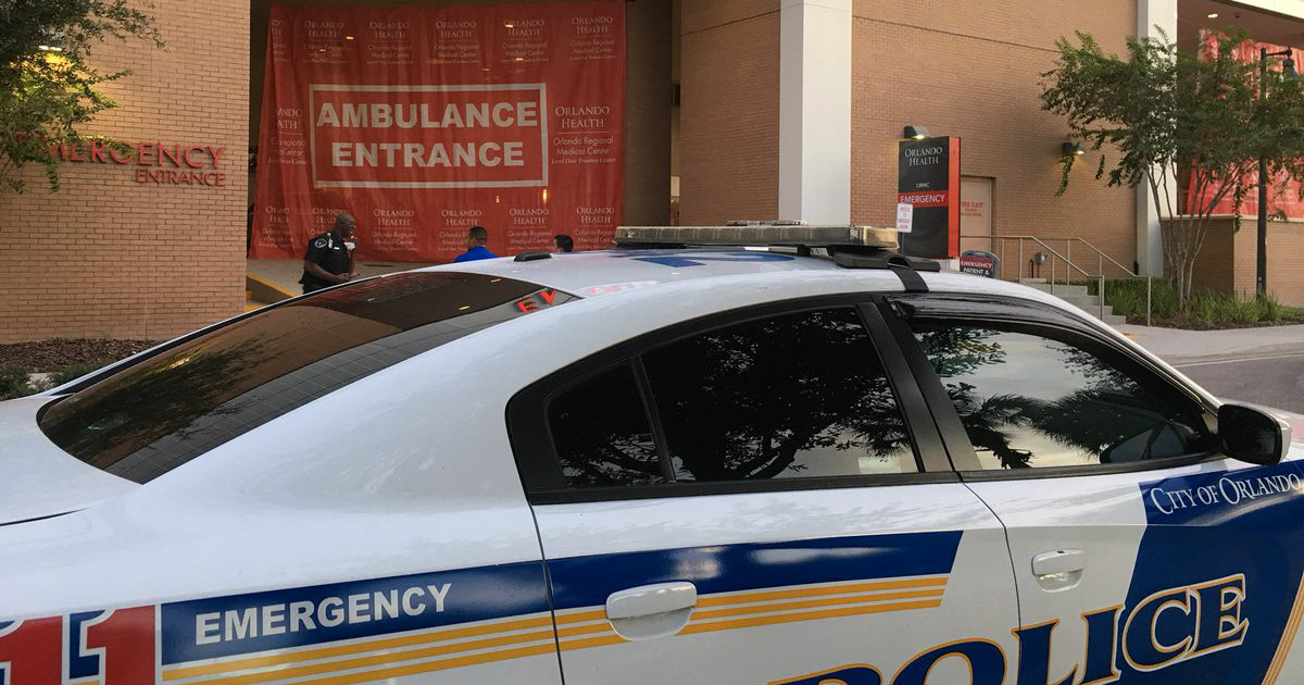 Entrada del Hospital de Orlando donde ocurrió el incidente © Twitter/Orlando Police