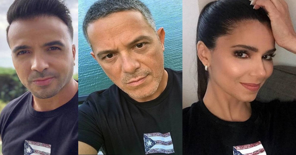 Luis Fonsi, Alejandro Sanz y Roselyn Sánchez © Instagram / Ricky Martin