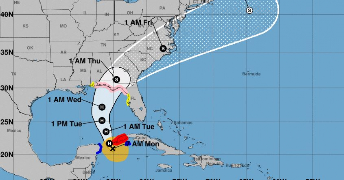 Probable trayectoria de la tormenta tropical Michael © NOAA