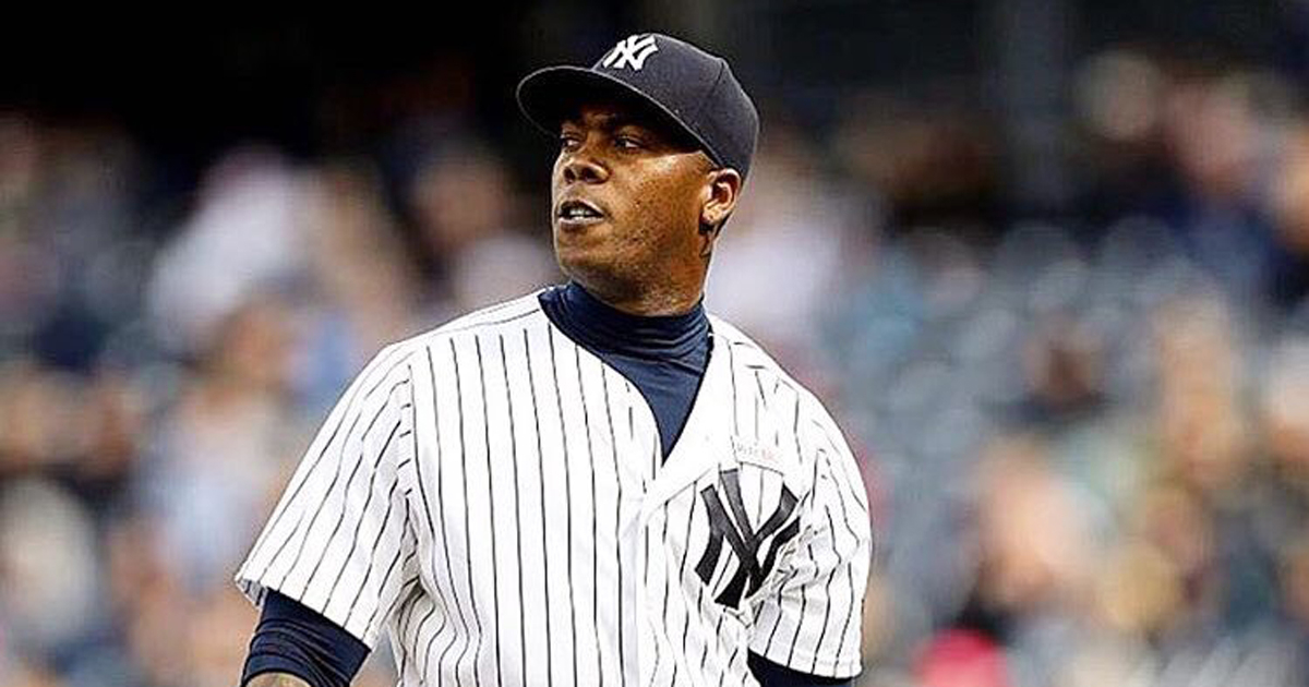 Chapman cerró a todo tren. © Twitter/ New York Yankees