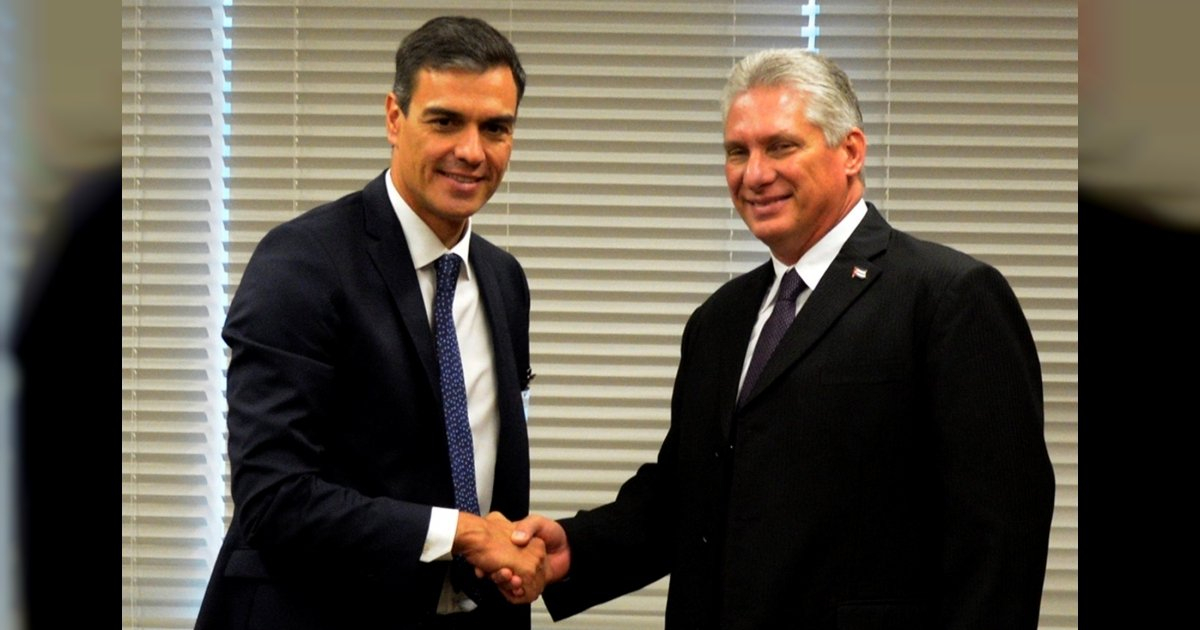 Pedro Sánchez y Miguel Díaz-Canel, durante su encuentro en la ONU. © Cubadebate.