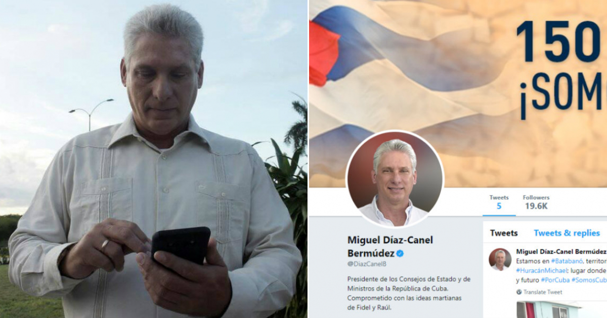 El presidente Miguel Díaz-Canel escribe su primer tuit © Twitter / Miguel Díaz-Canel