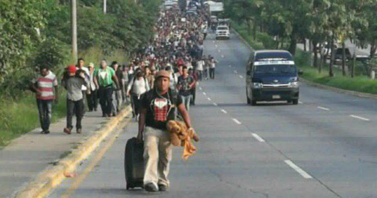Caminata del Migrante, a su salida de Honduras. © Luis Redondo / Twitter