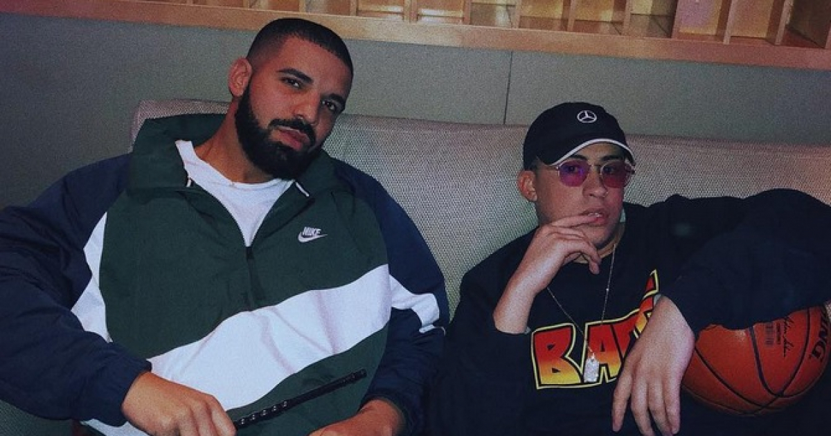 Drake y Bad Bunny en el estudio de grabación © Instagram / Bad Bunny