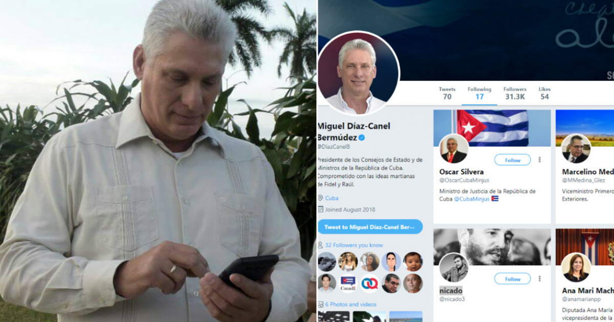 El presidente Miguel Díaz-Canel escribe su primer tuit en La Demajagua © Twitter / @DiazCanelB