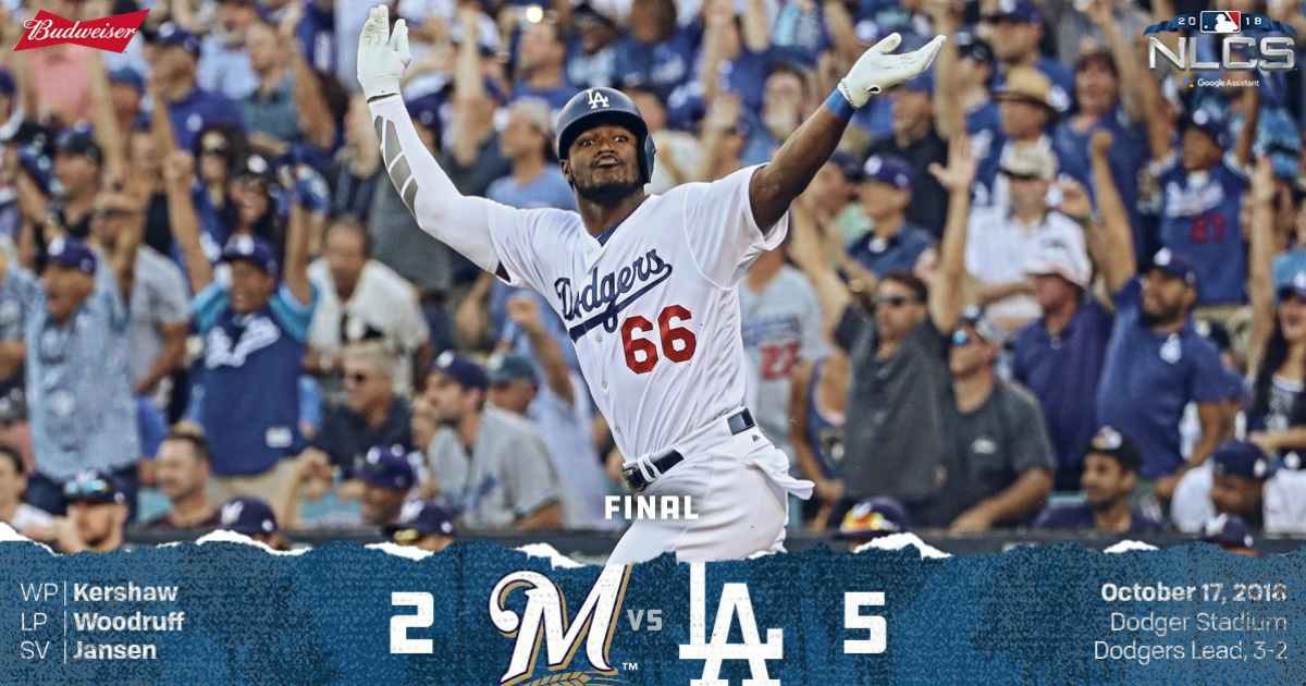 Bien por Puig. © LA Dodgers/Twitter.