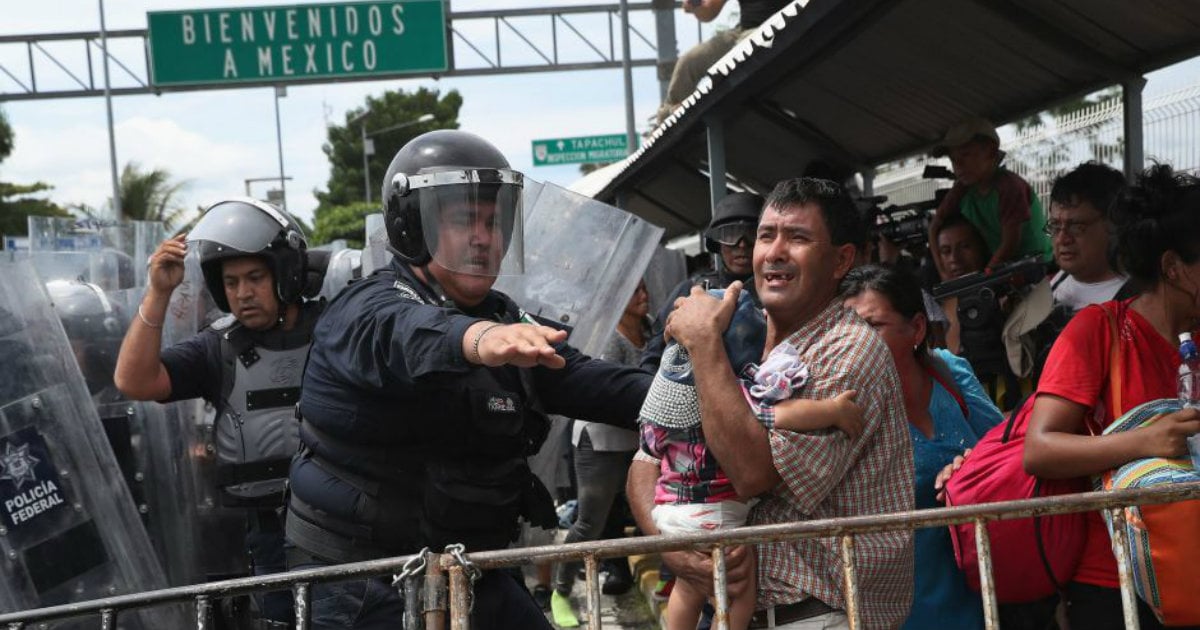Caravana migrante, a la entrada de México. © Isa Barra / Twitter