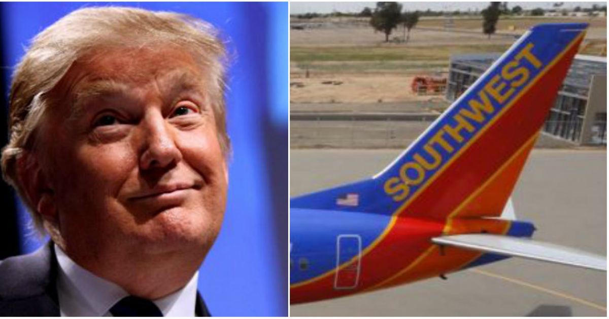 Donald Trump (i) y Avión de Southwest (d) © Wikimedia/Wikipedia