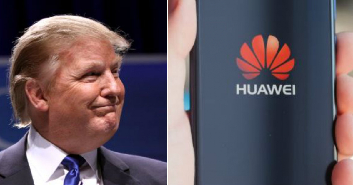 Donald Trump (i) y Teléfono Huawei © Collage Wikimedia/