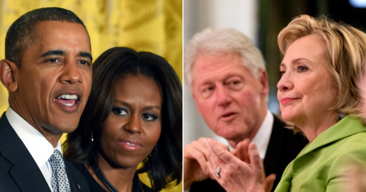Barac y Michelle Obama (i) y Bill y Hillary Clinton (d) © Collage /Twitter