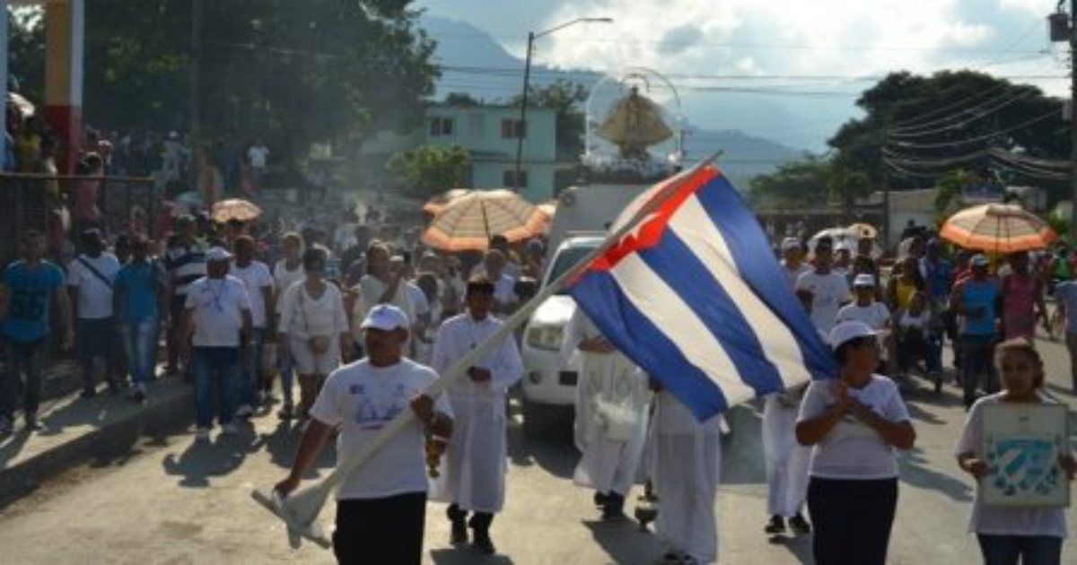 Cachita, por las calles del municipio santiaguero III Frente. © Facebook / Arzobispado de Santiago de Cuba
