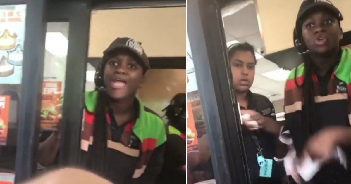 La empleada de Burger King profiere insultos racistas contra un cliente © Facebook / ONLY in DADE