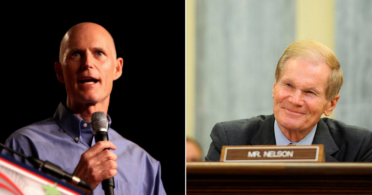 Rick Scott y Bill Nelson en sendas imágenes de archivo © Flickr Gage Skidmore / Wikimedia Commons